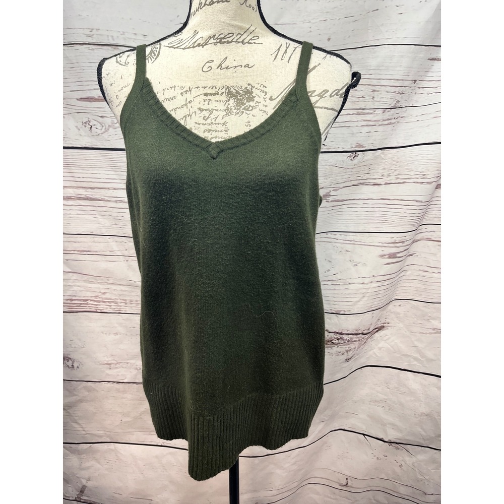 Torrid Olive Green‎ V-Neck Knit Cami Sweater Tank Top  lg Adjustable Strap